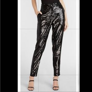 NWT EXPRESS Black Sequin High Rise Ankle Pants, sz Small, MSRP $108
